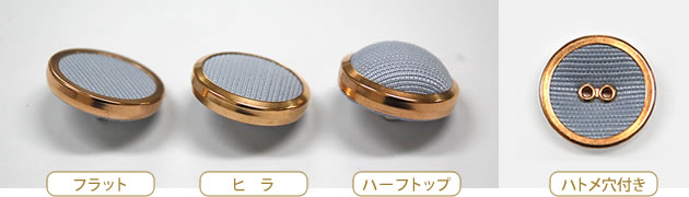 リングカバー付き くるみボタンの形状